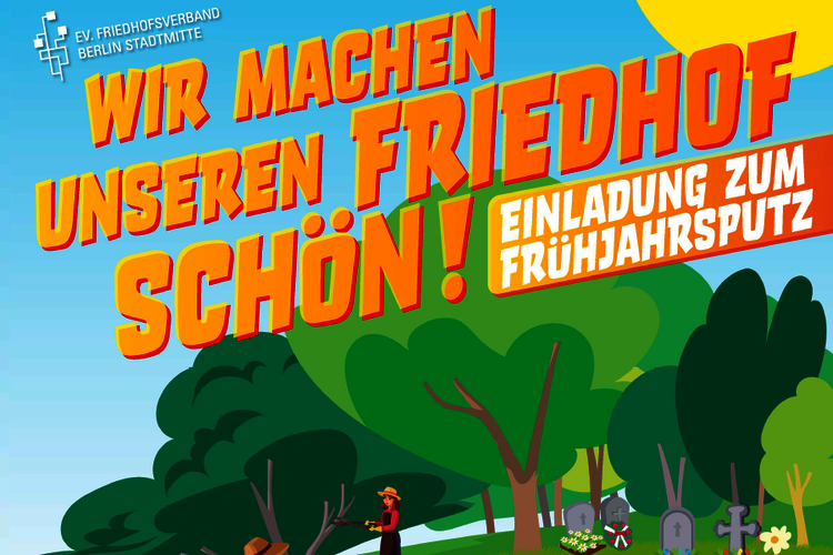 #meinschönerFriedhof am 1. April 2023: Titel Flyer (Detail)