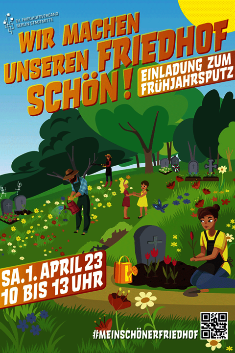 #meinschönerFriedhof am 1. April 2023: Titel Flyer