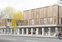 Neubau Bürohaus Hermannstraße: Entwurfsansicht (© CKRS Architekten)