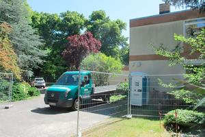 Friedhof Sophien III: Gebäude NKI-Projekt: Baubeginn (© Guido Krüßmann)