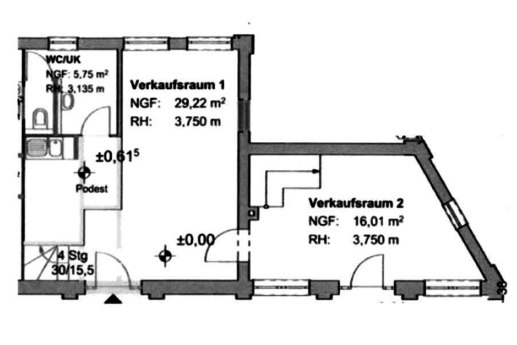 Grundriss Blumenladen Alter Friedhof St. Jacobi (© evfbs.de)
